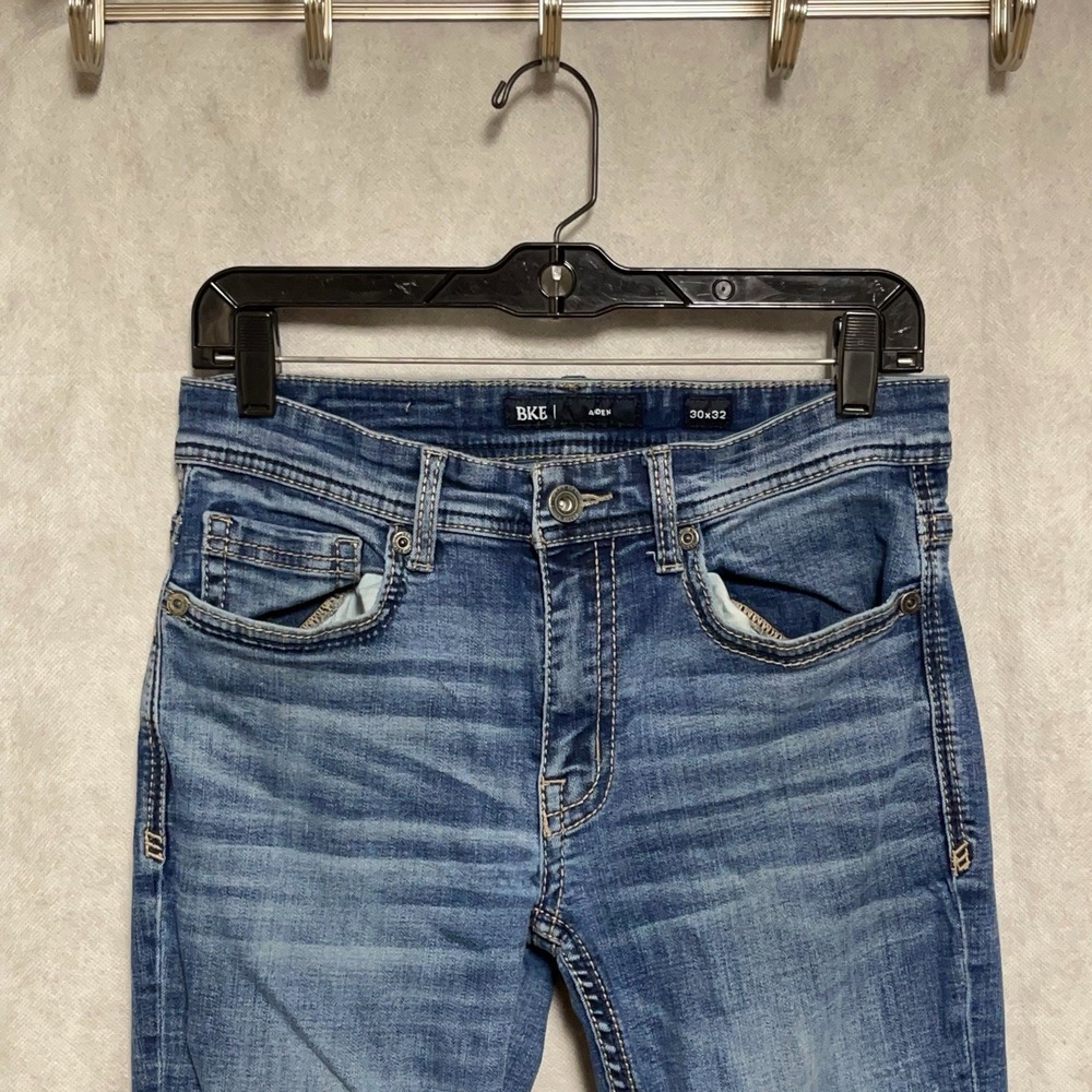 BKE Jeans Men's 30X30 Blue Denim Aiden Bootcut Buckle Cowboy Casual Workwear